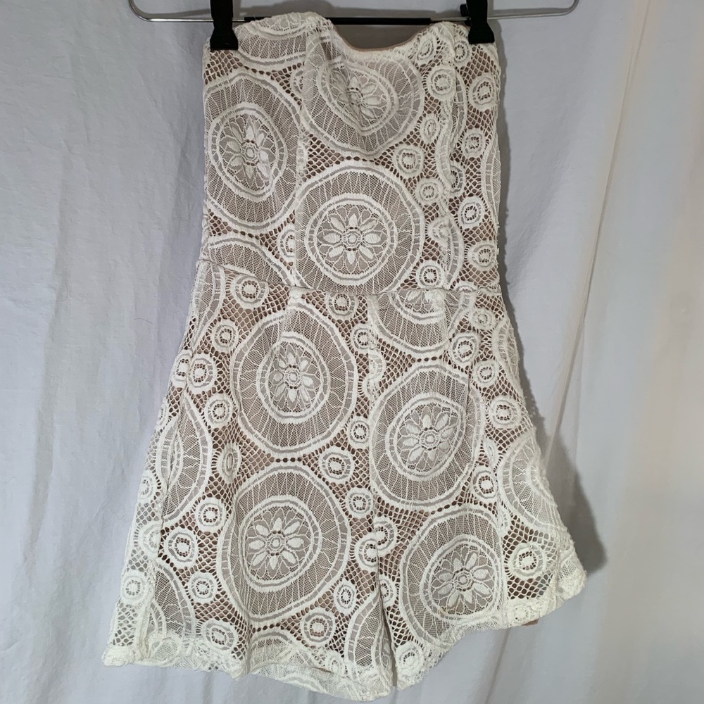 Strapless Crochet Romper